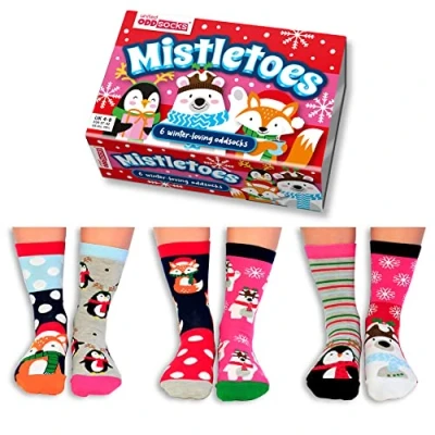 Imagen de Mistletoes United Oddsocks, caja de 6 calcetines para mujer, talla 48 EUR 37 42 US 6,5 10,5