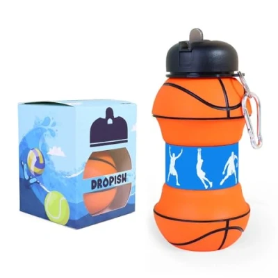 Imagen de Dropish Botella Agua Silicona Diseño basket Niños, Niñas y Adultos Plegable Libre de BPA Muy Resistente 550ml