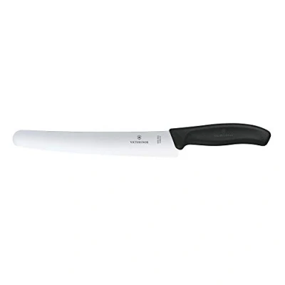 Imagen de Victorinox Swiss Classic Cuchillo para pan con filo dentado, redondo, fabricado en acero inoxidable, apto el lavavajillas y de color negro