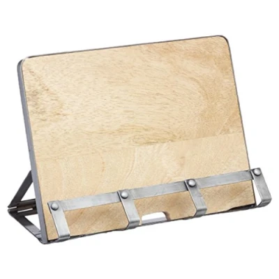 Imagen de KitchenCraft Soporte de metal y madera para libros cocina tabletas, 26 x 21 cm (10« 8.5»)