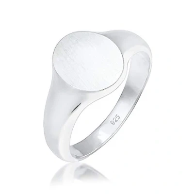 Imagen de Kuzzoi Anillo de Sello para Hombre, Ovalado Mate, Macizo, 12 mm Ancho en Plata Ley 925, básico Pulida