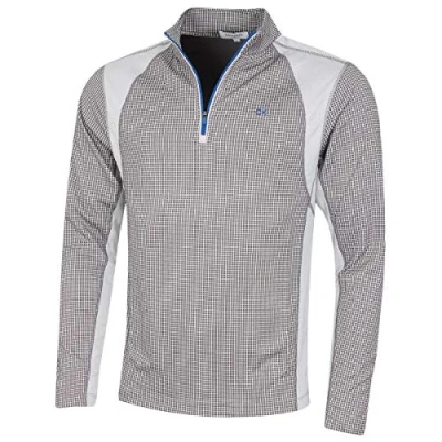 Imagen de Calvin Klein Hombre Micro Grid CK 1/2 Zip Pullover Slate/Plata L