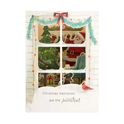 Imagen de Hallmark Tarjeta de felicitación navideña en 3D, diseño Papá Noel con texto inglés &quot;Wonder Santa&#039;s Here&quot;