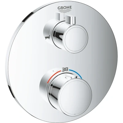 Imagen de Grohe 24075000 Termostato de ducha Grohtherm Monomando, Cromo, Redondo