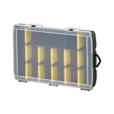 Imagen de STANLEY Organizador básico con 17 compartimentos, divisores extraíbles, personalizable, regla marcada en la tapa, polipropileno de alto impacto, dimensiones 27,2x18,9x4,6 cm, STST81680 1