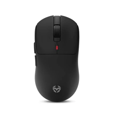 Imagen de KROM KLEVER Black Ratón Gaming inalámbrico Ultraligero, 55 Gramos, Sensor óptico precisión Pixart PMW 3325, 6 Botones, Niveles dpi hasta 10000, Receptor Wireless 2,4 GHz Incluido, USB, Negro.