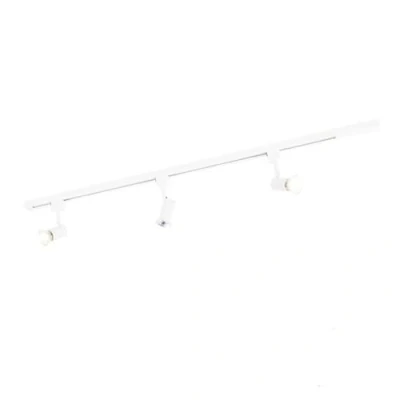Imagen de Qazqa Moderno Sistema de carril monofásico blanco 3 focos JEANY Aluminio/Acero Alargada Adecuado para LED Max. x 50 Watt