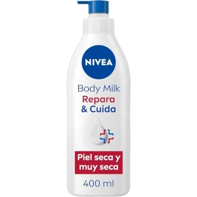 Imagen de Nivea Repara &amp; Cuida Body Milk, crema hidratante corporal para pieles secas y extra secas, con 72 h de hidratación cuidado intensivo, 1 x 400 ml