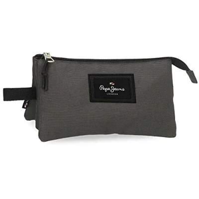 Imagen de Pepe Jeans Aris Estuche Triple Gris 22x12x5 cms Poliéster