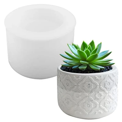 Imagen de BINYI Moldes Resina Epoxi Silicona Molde para Plantas Suculentas de Cemento Macetas Planta Portavelas Velas DIY
