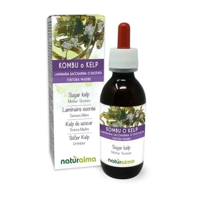 Imagen de Kombu o Kelp de azúcar (Laminaria saccharina Laminaria digitata) talo (alga) Tintura Madre sin alcohol Naturalma Extracto líquido gotas 120 ml Complemento alimenticio Vegano