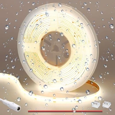 Imagen de GOMING Tira LED COB 12V Blanco Natural 4000K Impermeable IP65 5M 11W/M CRI 93+ Luminiscencia Lineal de Alta Densidad 312LED/M Luces para Sala Estar Dormitorio y Más(Sin Alimentación)