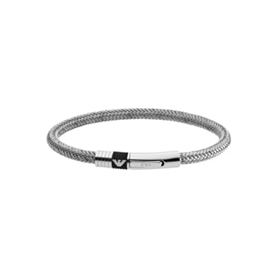 Imagen de Emporio Armani Pulsera para Hombre, de Acero Inoxidable Plata, EGS1623040, Plata Mate