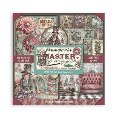 Imagen de Stamperia Scrapbook Paper Pad for Scrapbooking, Albums, Card Making, Bullet Journalling and More, Acid Free, Single Face, Perfect Hobbies, Crafts, Gifting (Master of Magic) (30.5 x 30.5cm)