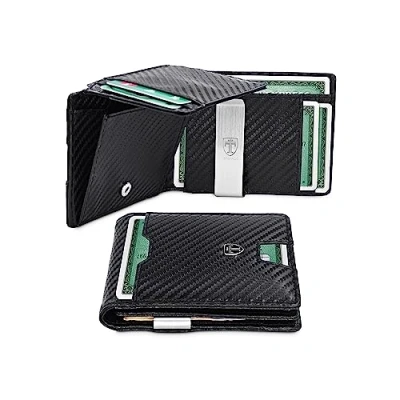 Imagen de TRAVANDO Cartera con Pinza para Billetes Brisbane Bloqueo RFID Tarjetero Hombre Slim Billetero (Carbono)
