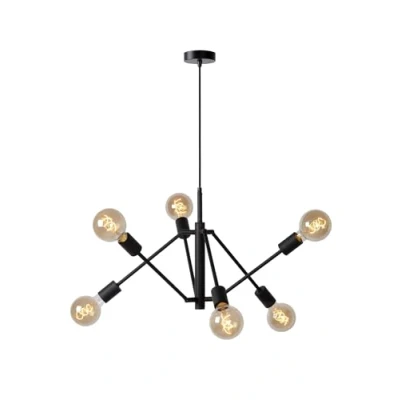 Imagen de LUCIDE LESTER Lámpara colgante 6xE27 Negro