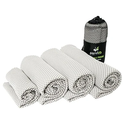 Imagen de pandoo Toalla de Viaje Microfibra Fibras Ecológicas Nylon y Bambú Manta Baño Secado Rápido Absorbente Antibacteriana Deporte, Viaje, Natación, Ducha Playa Estuche 130x80 cm