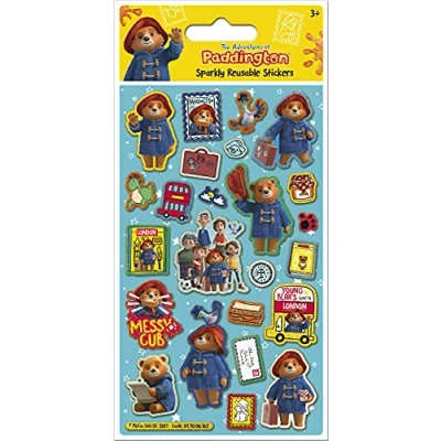 Imagen de Paper Projects Pegatinas brillantes de The Adventures of Paddington, producto oficial con licencia, reutilizables en superficies no porosas, azul, 19,5 x 9,5 cm
