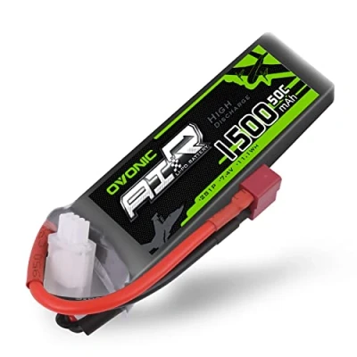 Imagen de OVONIC 2S Lipo Batería 7,4 V 50C 1500mAh con Conector T Deans Plug para avión RC helicóptero Coche camión Truggy Hobby DIY