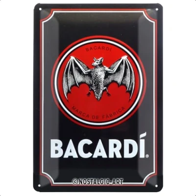 Imagen de Nostalgic Art Retro Blechschild Bacardi Logo Black, 20 x 30 cm