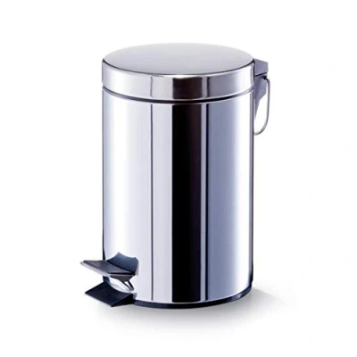 Imagen de Zeller 18433 Cubo de basura con pedal, ø17 cm, altura 26 3 litros, color plateado
