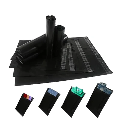 Imagen de huruirui Bolsas Para Envíos, Sobres Envios C5 A4 B4 A3 100pcs Negro de Correo Autoadhesivas Opacas Plastico Paquetes Ropa Logística Embalaje Caja Postal Bolsa Plástico