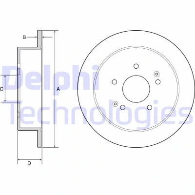 Imagen de DELPHI BG4940C Disco de freno 284 10 5 macizo revestido sin procesar cojinete rueda, anillo sensor ABS SSANGYONG: Korando III SUV, Tivoli SUV