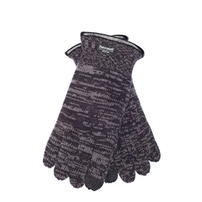 Imagen de EEM guantes FYNN para hombre de algodón suave con forro térmico Thinsulate; negro gris, S/M