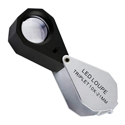 Imagen de Mini 10X Jeweler Loupe Magnifier + 6 LED Light, 21mm Lens (10 X Luces led)