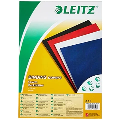 Imagen de Leitz 73860003 Cubiertas de plástico, A4, 100 unidades, transparente