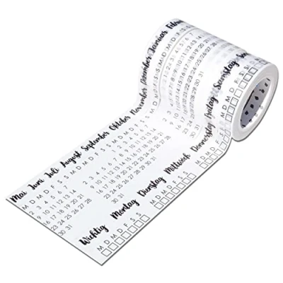 Imagen de Papierdrachen 5 cintas Washi para tu diario de Bullet lettering a mano días la semana fácil pegar To Do DIY Weekly Schedule Tareas Ideal principiantes y profesionales Negro 2