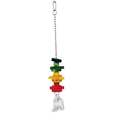 Imagen de Trixie Percha Juguete Loros, Madera, Multicolor, 30 cm, Pájaros