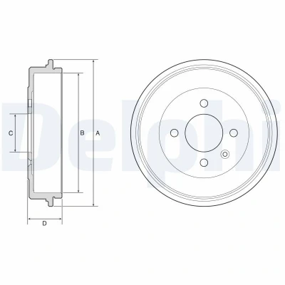 Imagen de DELPHI BF642 Tambor de Freno sin anillo sensor ABS, cojinete rueda 247