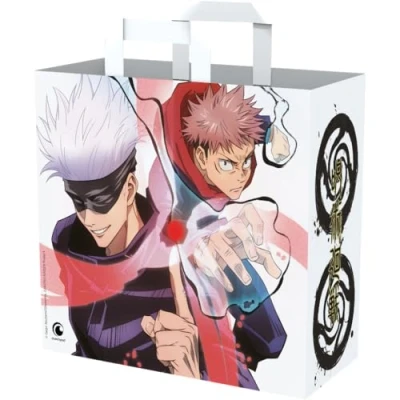 Imagen de Konix Jujutsu Kaisen Bolso tote 40 x 45 20 cm Material reciclado Diseño Gojo y Yuji Blanco