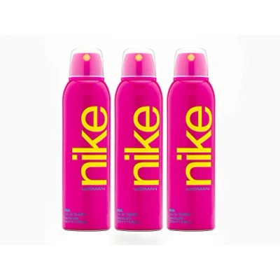 Imagen de NIKE Pink Desodorante Mujer Spray 3 x 200 ml, Antimanchas para Todo Tipo de Piel, Natural y Larga Duración, Fragancia Floral