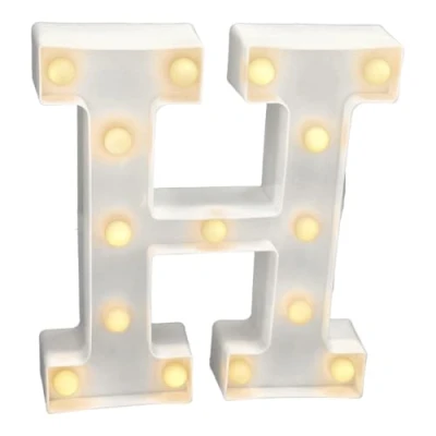 Imagen de Jandei letras led iluminadas, letra H con luz blanca cálida, luces decoración y ambiente, nocturna bodas, cumpleaños, escaparates, números (funcionan pilas)