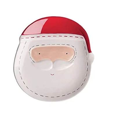 Imagen de Excelsa Xmas Country Style Plato, cerámica, Color Blanco y Rojo