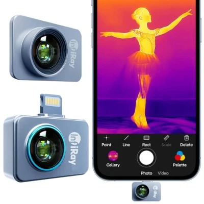Imagen de InfiRay Xinfrared P2 Pro Cámara térmica con lente macro magnética, 9g Cuerpo totalmente metálico, rango de medición 20 C 550 C, resolución 25 Hz 256X192, para iOS 11 y superior