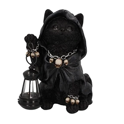 Imagen de Nemesis Now Reapers Feline Cat Lantern Figurita Negra 18,5 cm