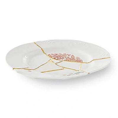 Imagen de Seletti Kintsugi Piatto Piano in porcellana e Oro 24k Mod. 1