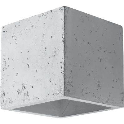 Imagen de Sollux LIGHTING Quad Aplique de pared para interior Diseño moderno con pantalla rectangular hormigón salón y pasillo 1 x 40 W GU10, 10 12 cm SL.0487 Gris