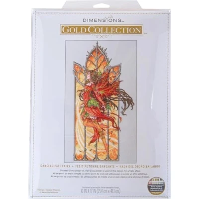 Imagen de Dimensions Counted Cross Stitch Kit 10&quot;x17&quot; Dancing Fall Fairy 18 Count