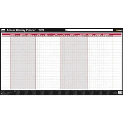 Imagen de Sasco planificador diario anual de vacaciones 2024, juego pared anual, póster calendario borrado en seco, bolígrafo seco y calcomanías, gráfico pared, tablero