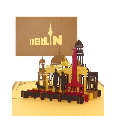 Imagen de Tarjeta pop up &quot;Berlín Skyline &amp; City Life&quot; 3D Panorama de Berlinkarte como recuerdo, regalo, cupón viaje, decoración y paquete regalo para el viaje la ciudad a Berlín