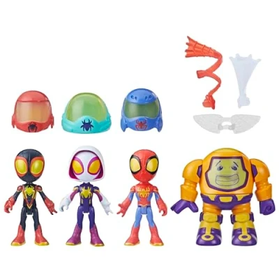Imagen de Marvel Spidey and His Amazing Friends Web Spinners Gear Up For Adventure Juguete de superhéroe Juguetes Preescolar Pack colección