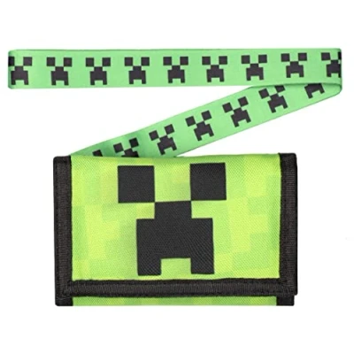 Imagen de Minecraft Cartera para Niños Monedero Niños/Niñas Billetera de Juegos Video del Rostro Creeper Cordón Regalos Mercancía Oficial