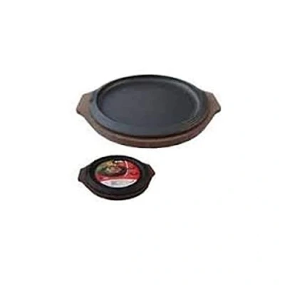 Imagen de Ilsa Plato de servir, hierro fundido esmaltado, bandeja madera, diámetro 31 cm