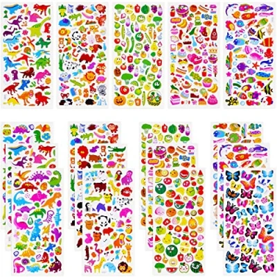 Imagen de Vicloon Pegatinas 3D para Niños, 12 Diferentes, Más de 500 Esponjosas Niños y Niñas Recompensa Profesores