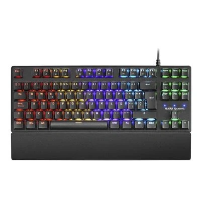 Imagen de Mars Gaming MKXTKLRES, Alámbrico Teclado Mecánico Ultra compacto TKL RGB, Reposamuñecas, Switch OUTEMU SQ Rojo, Idioma Español