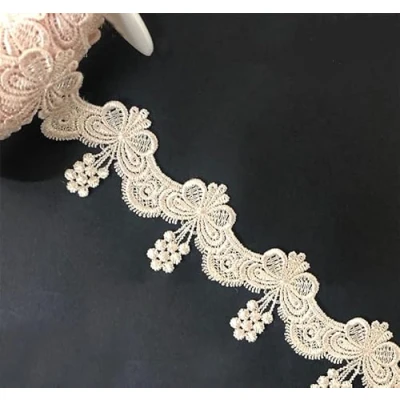 Imagen de Yulakes 7 Yards Vintage Lace ribete Bordado encaje de ganchillo con tela DIY hecho a mano ropa accesorios costura 5 cm